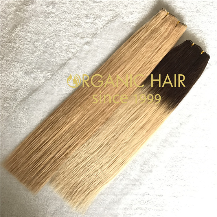 High end handtied weft with full cuticle intact  C76